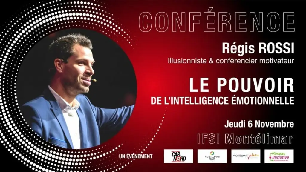Affiche de la conférence inter-associations de Régis Rossi à Montélimar le 6 novembre 2025