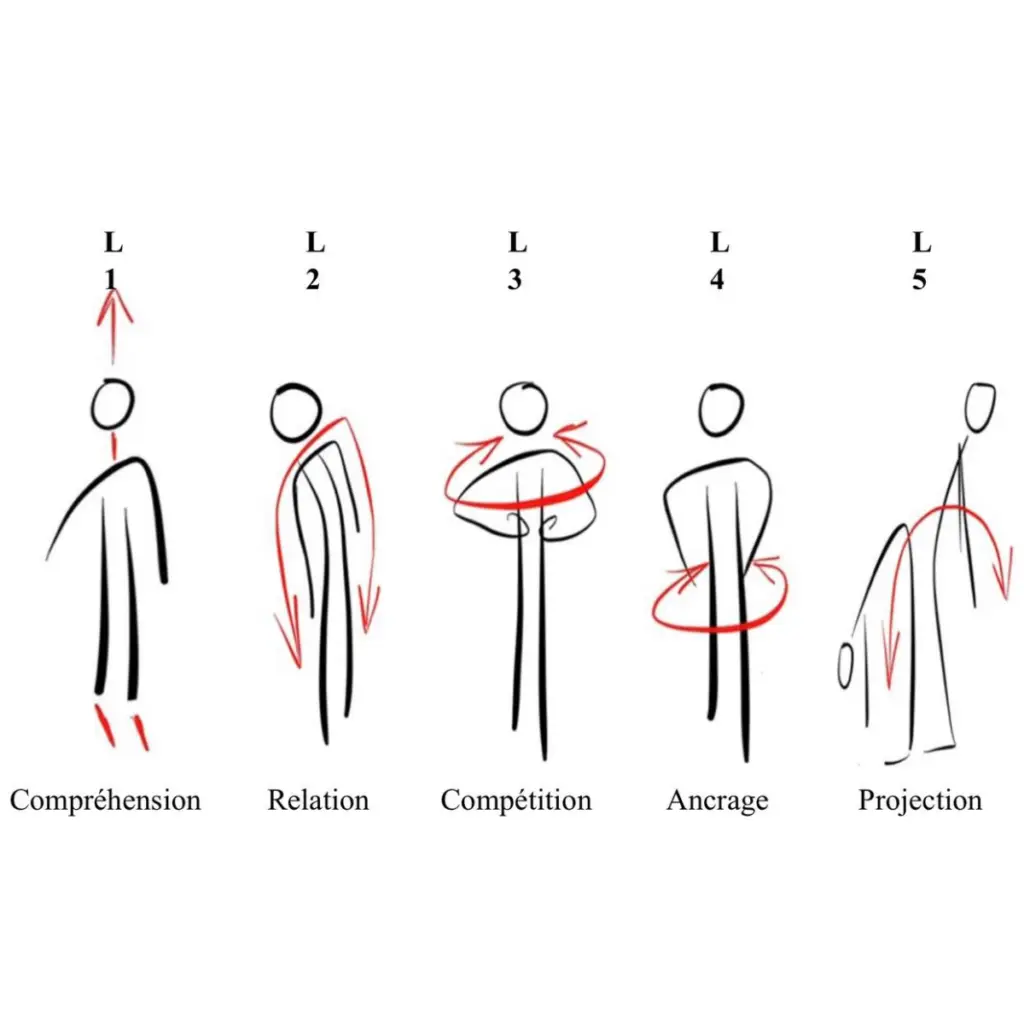 Les cinq mouvements issus du SETAI de Noguchi présentés lors de la Minute Développement de Montélimar Sud Développement.