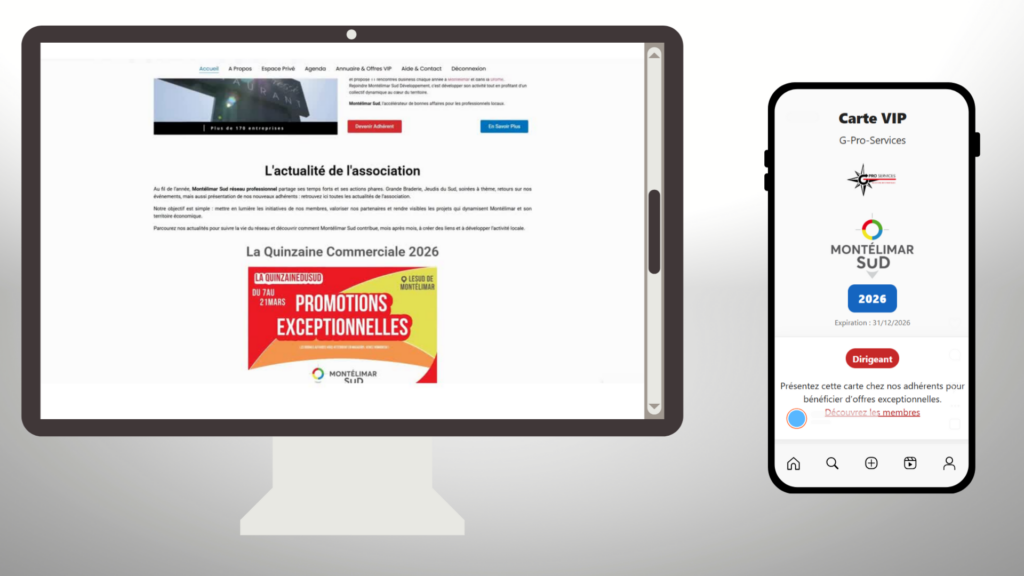 Site internet et carte VIP Montélimar Sud Développement commission numérique 2026 Montélimar