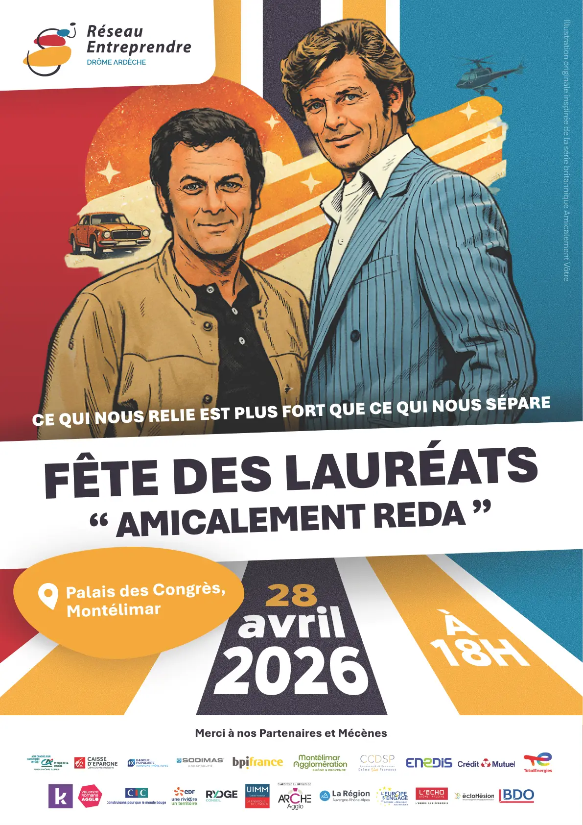 Fête des Lauréats Réseau Entreprendre Drôme Ardèche au Palais des Congrès de Montélimar le 28 avril 2026