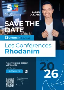 Affiche des Conférences Rhodanim 2026 à Valence avec Fabien Olicard au VRDR