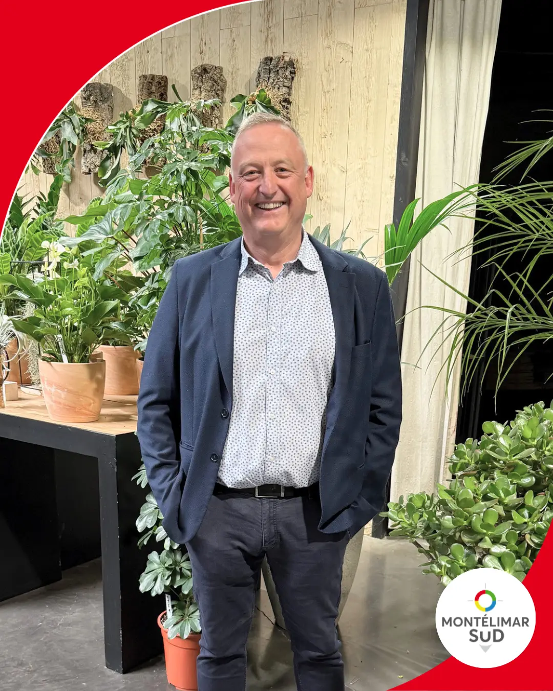 Portrait d’Hervé Chapus de Saveurs Nature Traiteur lors de la soirée nouveaux adhérents de Montélimar Sud Développement