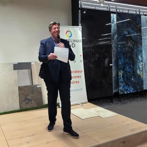 Discours du président Jean-Marie lors du Jeudi du Sud de Montélimar Sud Développement chez Guiraud Espace Aubade à Montélimar